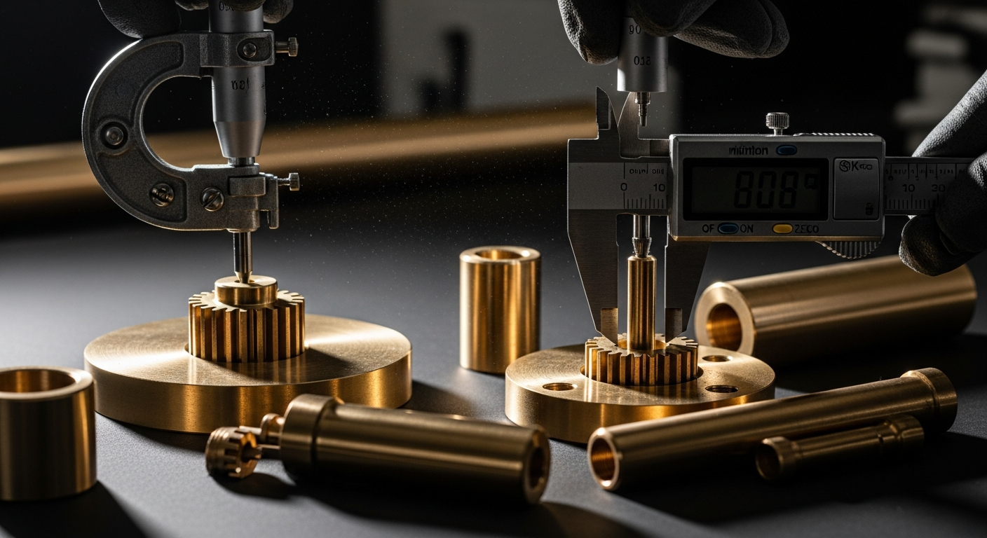 Quality inspection of brass components with precision instruments